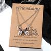 Party Nightclub Sisters Necklace Purple Diamonds White Diamonds Butterfly Necklace Set of 2 Gold Double Chain Deluxe Set Gift Accessories Girls