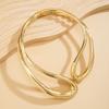 Glossy Retro Irregular Round Metal Choker Necklace for Women