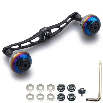 HEIGHTEN 130120115mm Reel Handle for Shimano Daiwa Abu Garcia General Baitcasting Reel Aurora Series (130mm, Black) (373)