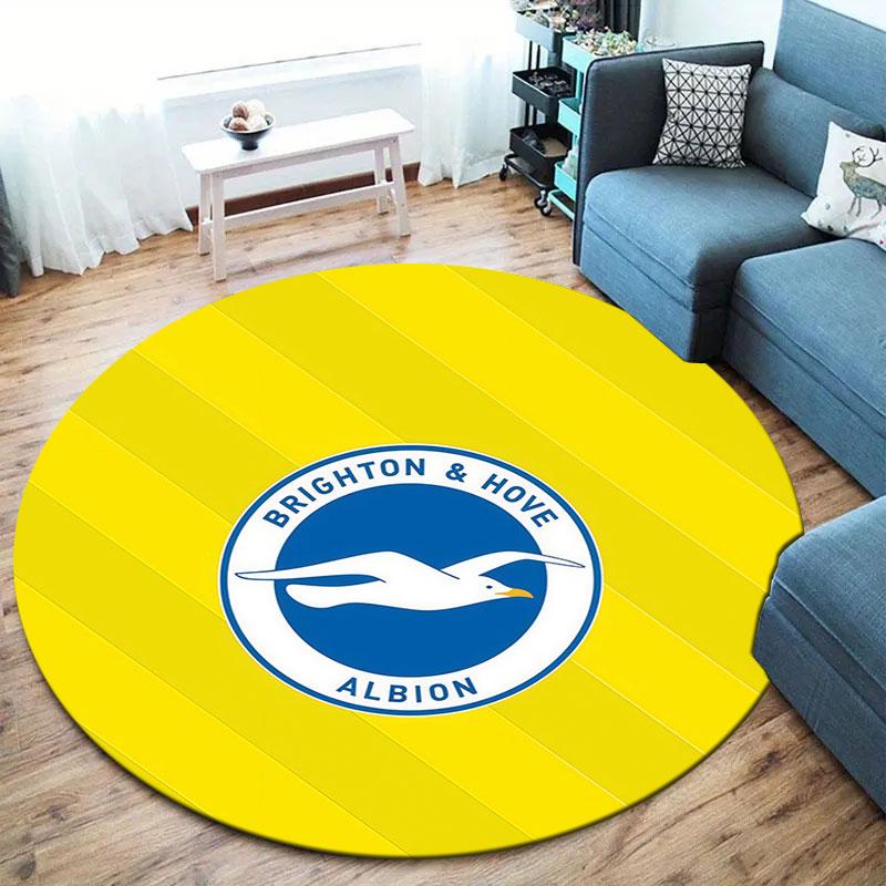 Brighton & Hove Albion Round Area Rug,Carpet Rug for Living Room Bedroom Sofa Playroom Decor,Non-slip Floor Mat