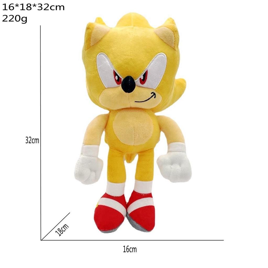 Hedgehog Sonic Plush Toy Backpack - Super Sonic & Tails Doll Set