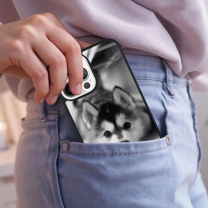 Animal Dog Husky Phone Case For iPhone 17 Air 15 16e 14 13 Pro Max Coque 12 11 Pro Max PLUS Cover