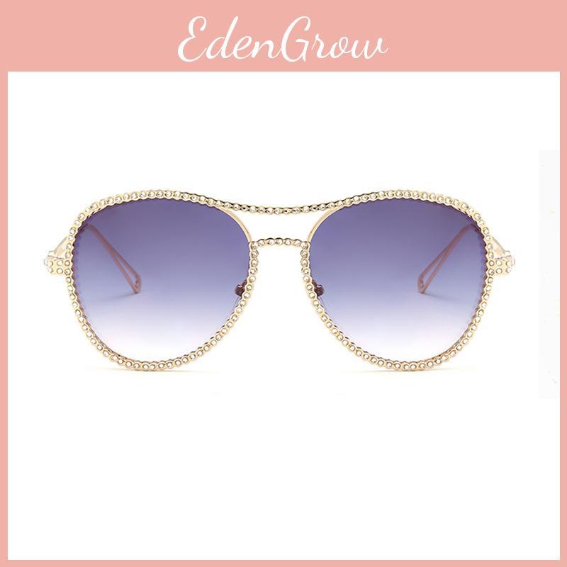 Trendy Women Oversized Square Sunglasses With Eye-catching Bling Frame For Outdoors