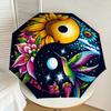 1pc Yin Yang Harmony Flowers Hummingbird Umbrella with Plastic Handle,Suitable for All Seasons Home Travel Outdoor UmbrellaDD1105