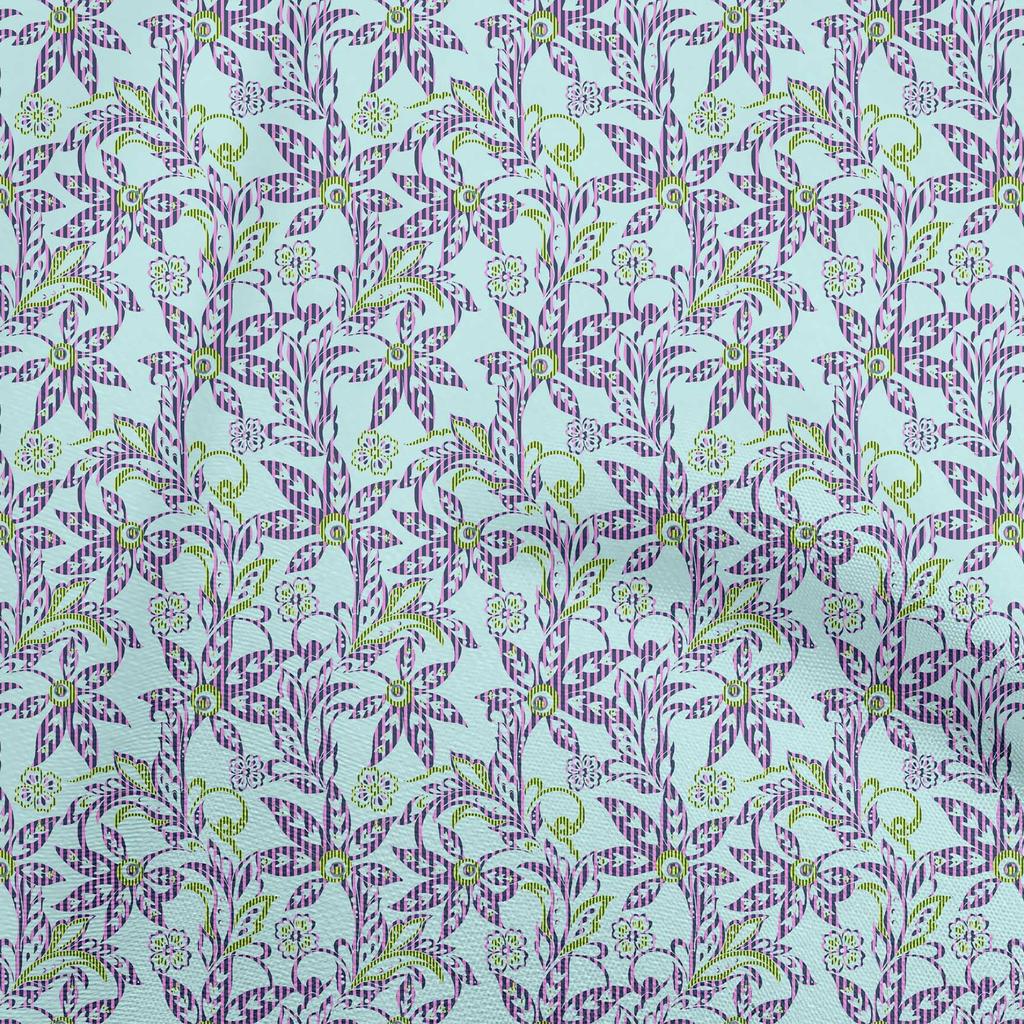 oneOone Cotton Flex Blau Stoff Damast Kleid Material Stoff Druck Stoff Meterware 40 Zoll