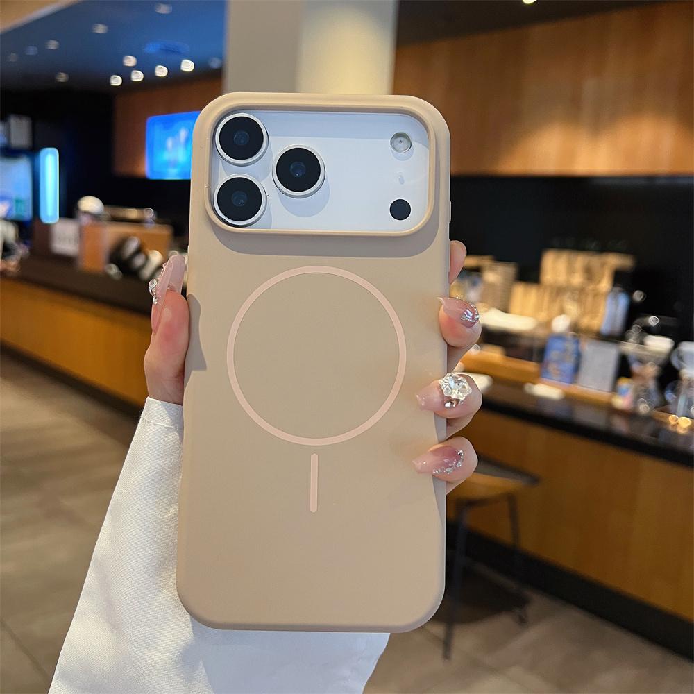 Luxury Hight Quality Liquid Silicone Phone Case for IPhone 15 16 17 Pro Max Air for Magsafe Wireless Charging Cover for Apple 14 13 12