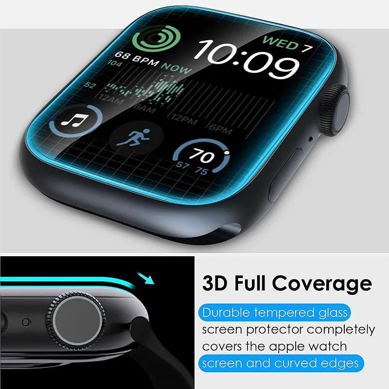 9D Curved Soft Tempered Glass For Apple Watch Ultra 3 2 1 Screen Protector For iWatch Series 49mm 45mm 41mm 44mm 40mm 42mm 38mm