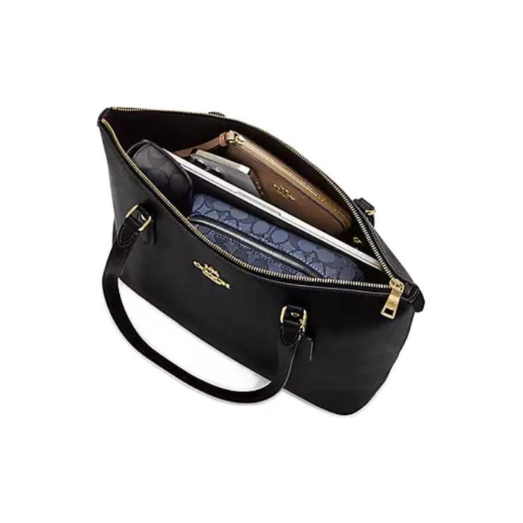 New COACH Gallery Cross Grain Leather One Shoulder Handbag Large Women's Black CH285-IMBLK
