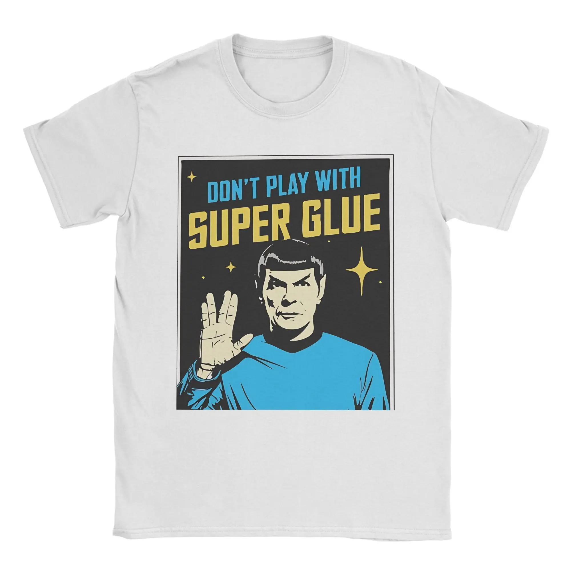 

Don t Play With Super Glue Stars Treks T Shirt Men s Cotton Vintage T-Shirts O Neck Tee Shirt Short Sleeve Clothing Classic M