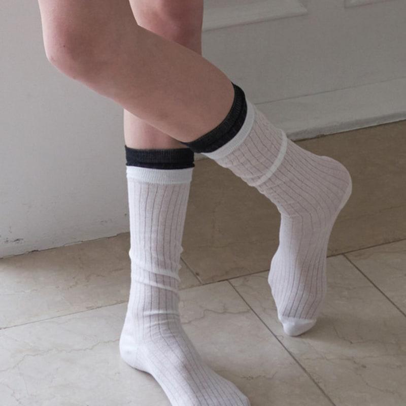 

OVT-U Soft Layer Rib Socks_3 colors White + Black
