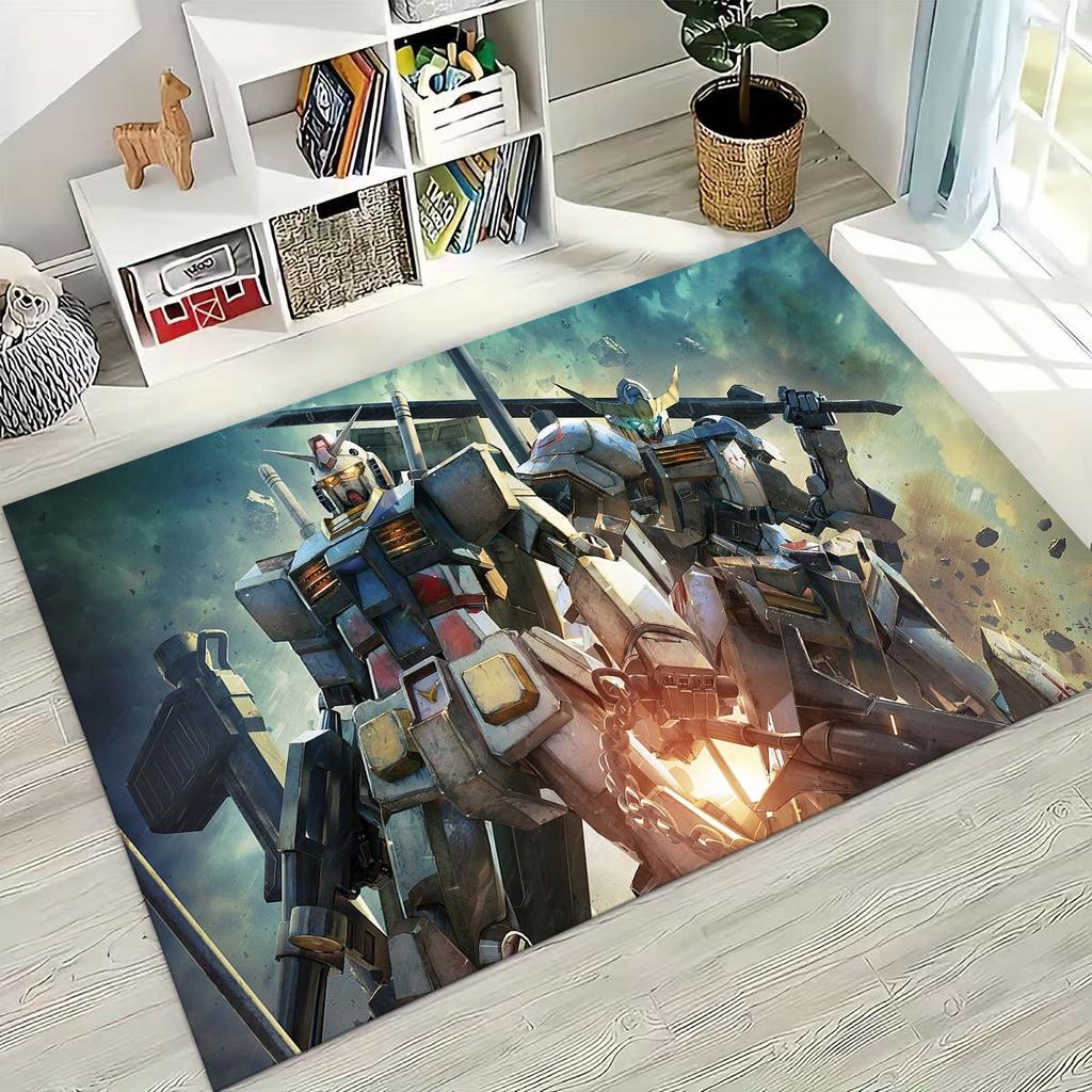 Tappeto Robot Cartoon Gundam Retrò Stile 27 per Camera da Letto Soggiorno Divano Casa Zerbino Decorazione, Tappetino Pavimento Grande Antiscivolo per Bambini Regalo