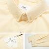 AMI Classico Primavera e Autunno Camicia Casual in Cotone Tinta Unita a Maniche Lunghe con Ricamo Cuore Rosso sul Petto