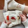 Idea Yarn Cartoon Socks Medium Tube Socks Pure Cotton Cute Mushroom Bear Stacking Socks Socks