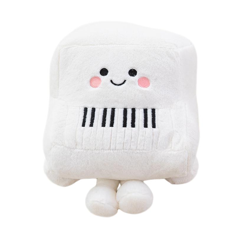 50Cm Smiling Face Musical Instrument Plushie Stuffed Cartoon Guitar Piano Plush Pillow Stuffed Decoration Present