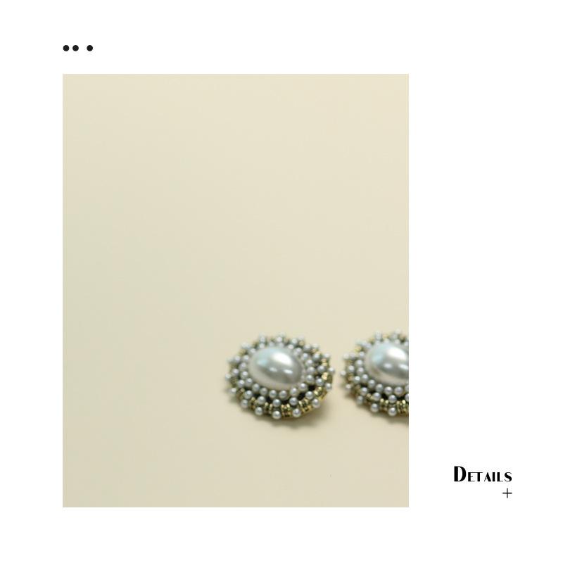 Pearl Metal Buttons Oval Buttons Vintage Coat Tweed Jacket Buttons Suit Decorative Buttons