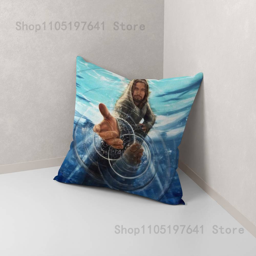 Jesus Pillow Case For Sofa Decor Car Office Room Printing Cushion Cover Decorations and Protector