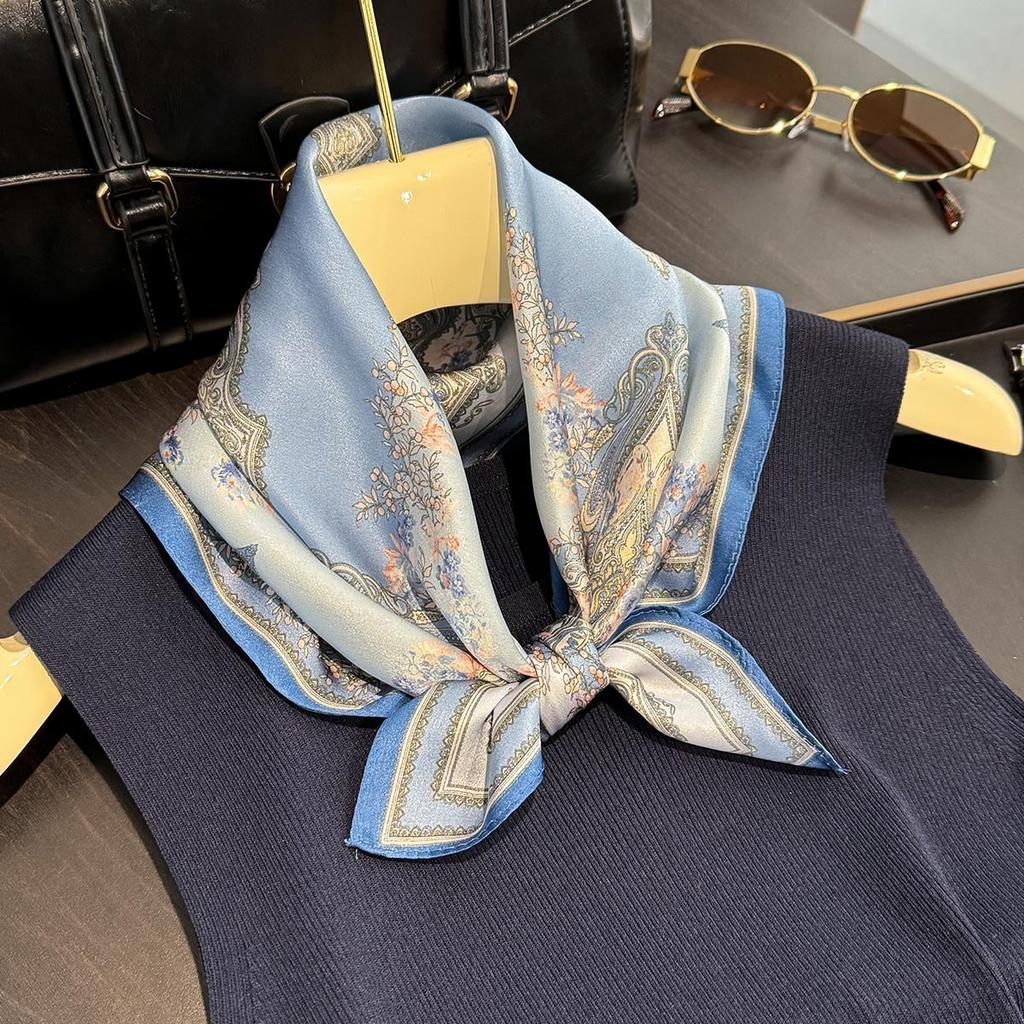 Vine Hangzhou Silk Mulberry Silk Girl Mother Gift Scarf Silk Scarf Small Square Scarf Scarf Neck Protection Scarf