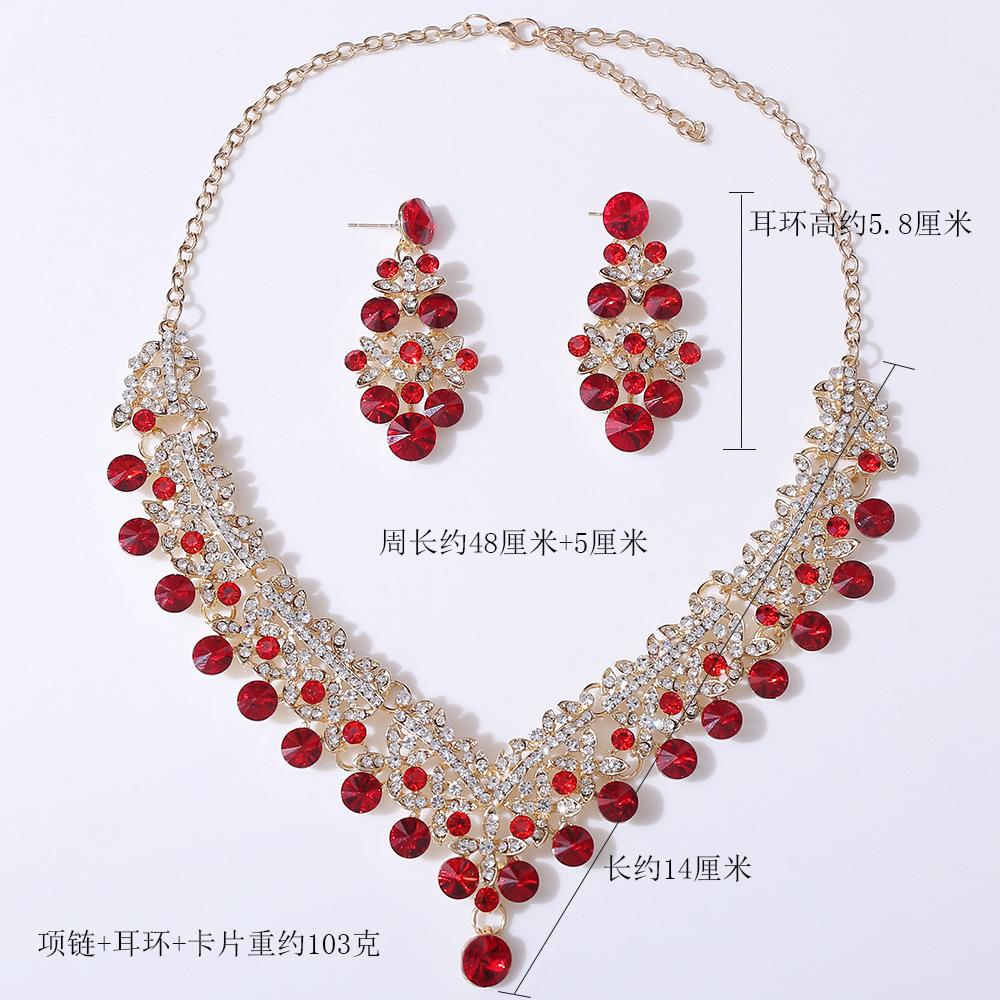 DIEZI Luxury Water Drop Crystal Necklace and Earrings Jewelry Sets For Women Accessories Wedding Party Gift Korean Big Jewelry