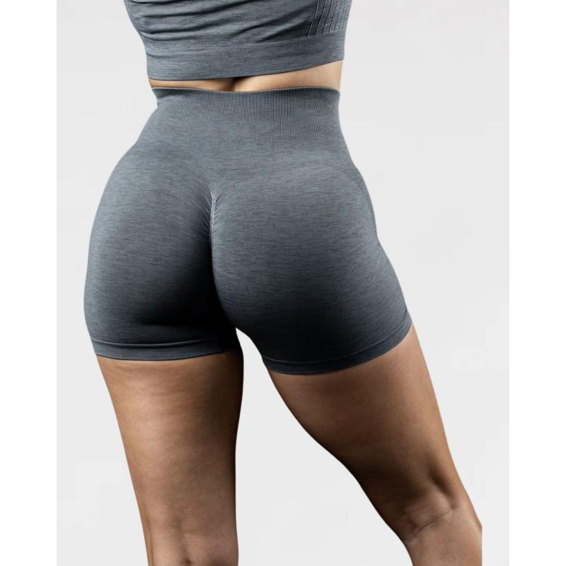Seamless Side Jacquard Yoga Shorts Women Fitness Workout 3/4 Length High Waist Stretch Gym