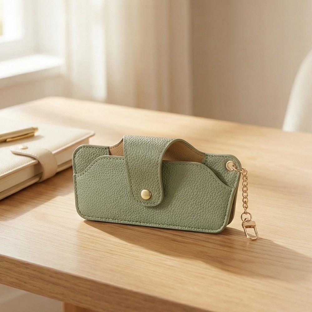 with Bag Pendant Leather Glasses Case PU Eyewear Protector Reading Glasses Storage Bag  Sun Glasses