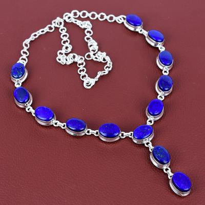 Lapislazuli Halskette Top Qualität Edelstein Schmuck handgefertigte Halskette 925 Sterlingsilber Halskette verstellbare Kettenhalskette Geschenke für Freund