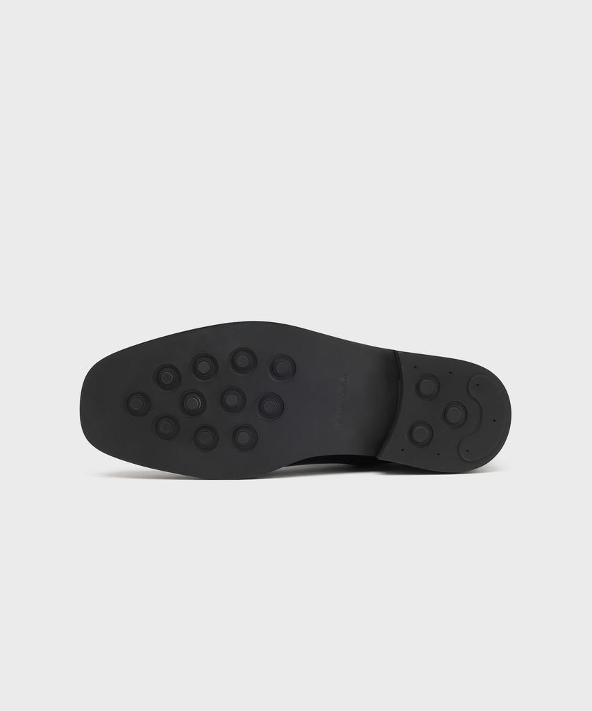 Firenze Atelier [Vibram] Minimal Semi-Square Zip-Up Boots 7430-Z [Crack Black]