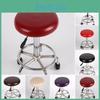 Cover Stool Bar Chic Round Chair Covering Seat Slipcover Leather 1pc