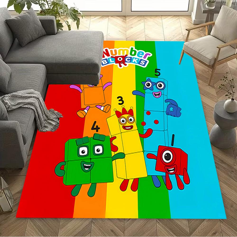 Tappeto Avventura Blocchi Numerici Adatto per Camere dei Bambini Arredare stanza Soggiorni Studio Tappeto Antiscivolo Ufficio Decorazione Casa