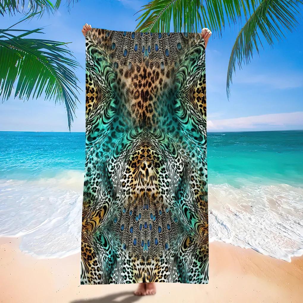 Nouvelle Serviette de Plage Bohème Séchage Rapide Serviette de Bain Douce pour Chaise de Plage Transat Bord de Piscine