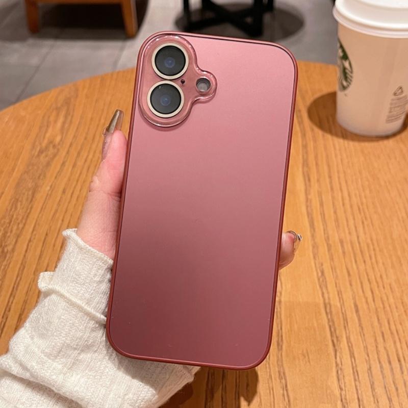Luxury AG Matte Tempered Glass Case For iPhone 17 16 15 14 13 12 11 Pro Max Frosted Lens Protection Shockproof Soft Bumper Cover