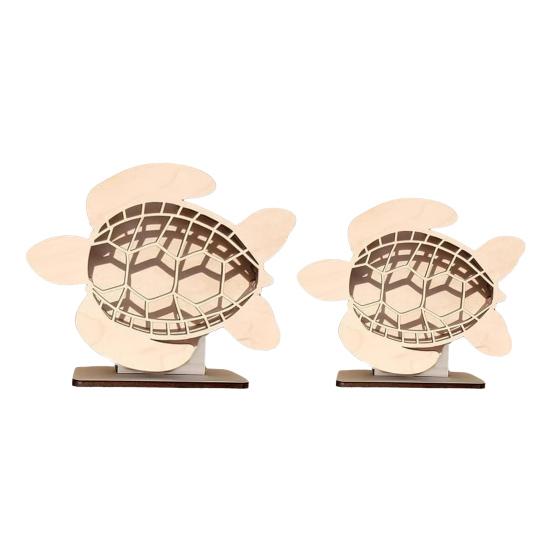 Sea Turtle Seaglass Display Box Wooden Tortoise Shell Holder Storage