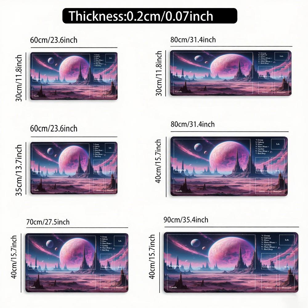 Dream Galaxy Magic Party Game Mat Durable Rubber for MTG&TCG Games 35X60cm Mouse Pad Offices Desk Mats Party Friendly Design