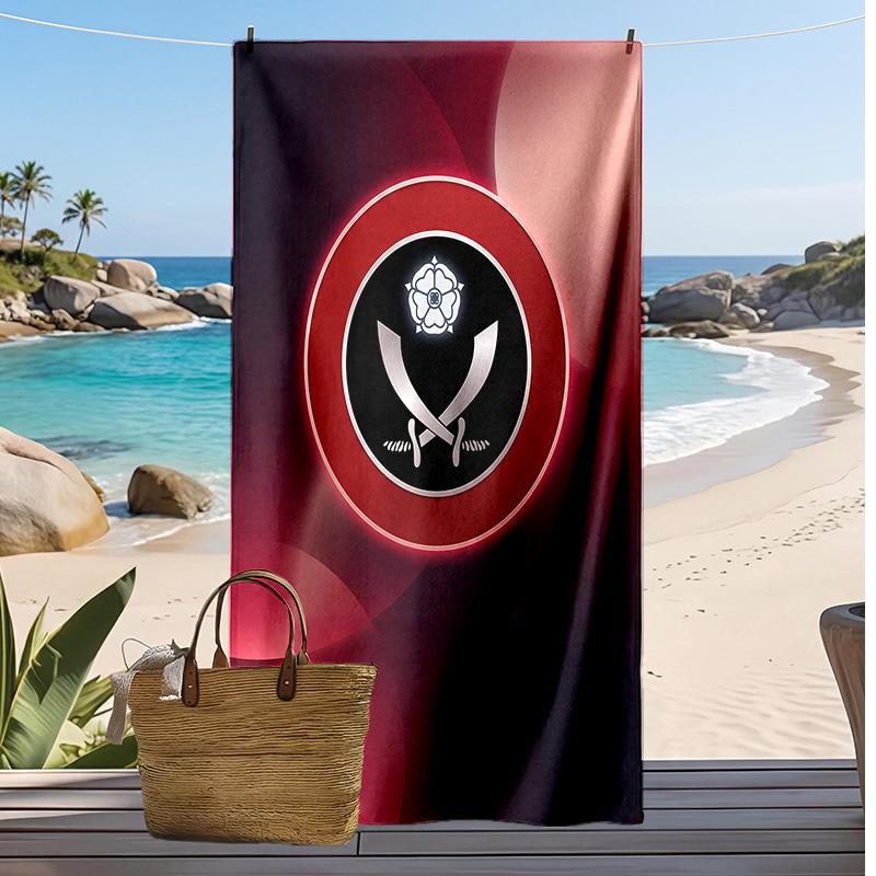 Sheffield United Football Print Beach Towel, Large Soft Quick Dry Towel for Beach Camping Swimming