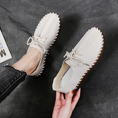 Fashion Summer Loafers Women's Casual Lace Up Shoes Moccasins Soft Sole Ladies Footwear Women Flats Shoes Female All-match Beanie Shoes
