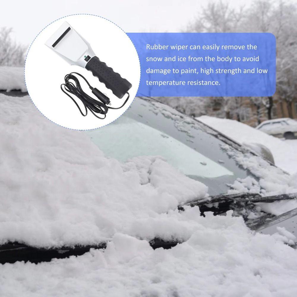 Anti Skid Handle Electric Heated Snow Scraper Rubber Wiper Heated Ice Remover  Winter Use