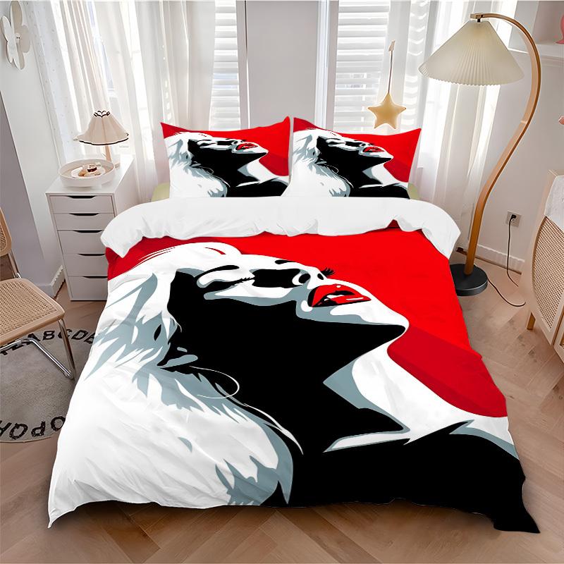 3pcs Glamourous Portrait Duvet Cover Set, Includes 1 Duvet Cover and 1/2 Pillowcases (No Insert) yy251104234
