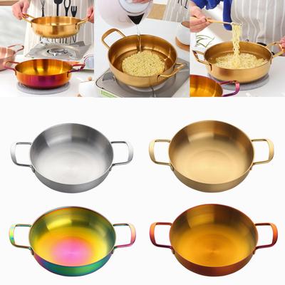 1 Stück Edelstahl Hot Pot Doppelohr Suppenkocher Mini Meeresfrüchte Ramen Kochwerkzeug Heimkochgeschirr