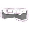 L shaped sofa with cushions grey polyrattan