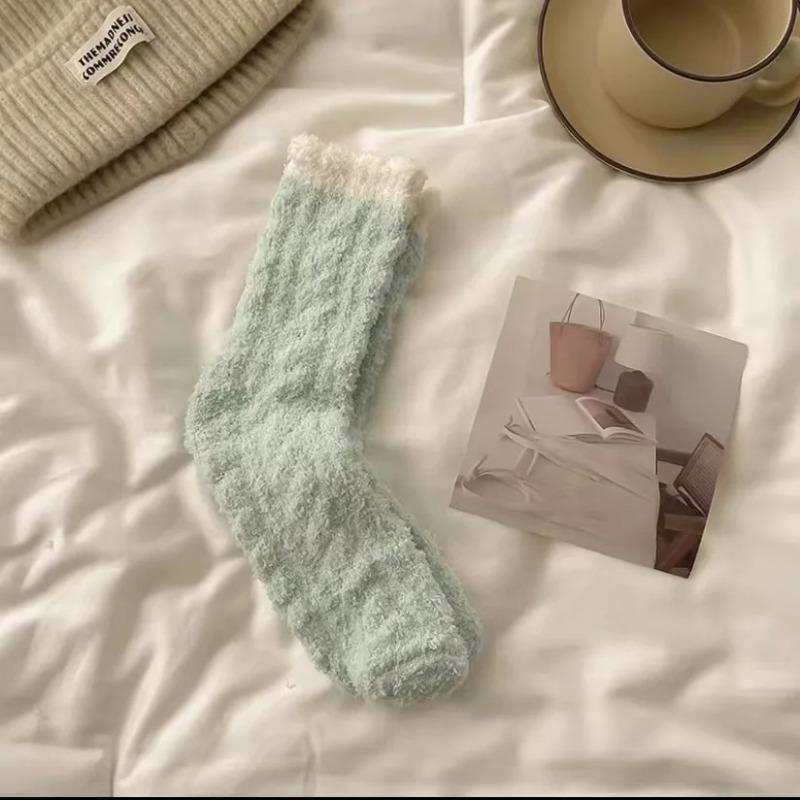Winter Warm Fluffy Fuzzy Socks Thick Thermal Soft Kawaii Cold Resistance Socks Coral Fleece Floor Sleep Sock