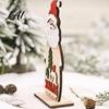 Holiday Desktop Decorations Nordic Style Wooden Christmas Ornaments Cute Santa Claus/Snowman/Reindeer Party Home Accents Figurine for Table