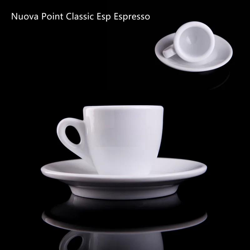 Nuova Point Classic Esp Espresso fincan ve tabak seti profesyonel rekabetçi seviye kalınlaşmak kemik çini kahve kupaları ve tabak seti