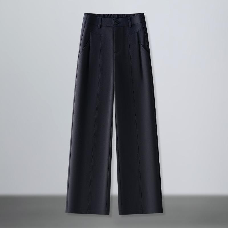 Hengyuanxiang Women's Cotton High Waist Slimming Wide-Leg Pants - Elastic, Casual, Drapey Suit for Spring/Autumn