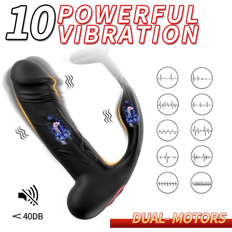 Wearable Vibrating Ring Remote Control Charging Waterproof Vibration Lock Sperm Penis Ring Adult Sex Toy Prostate Massager