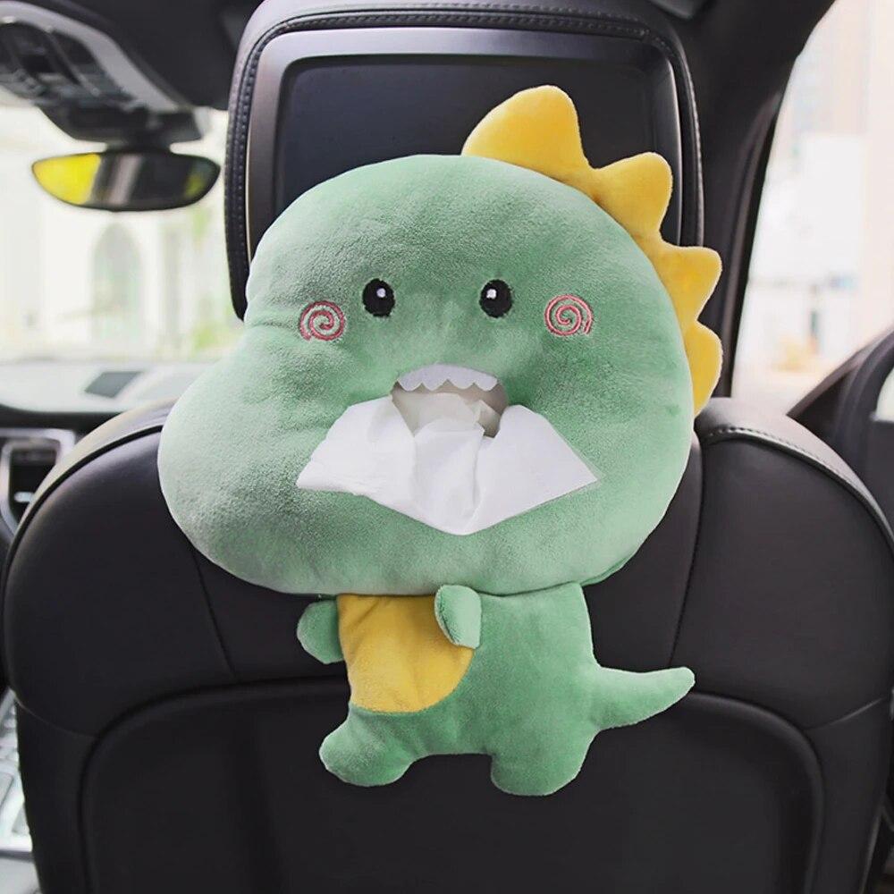 Roztomilý kreslený box na kapesníky do auta, kreativní krátký plyšový box na kapesníky do loketní opěrky auta, box na kapesníky do autosedačky, dekorace do auta, příslušenství