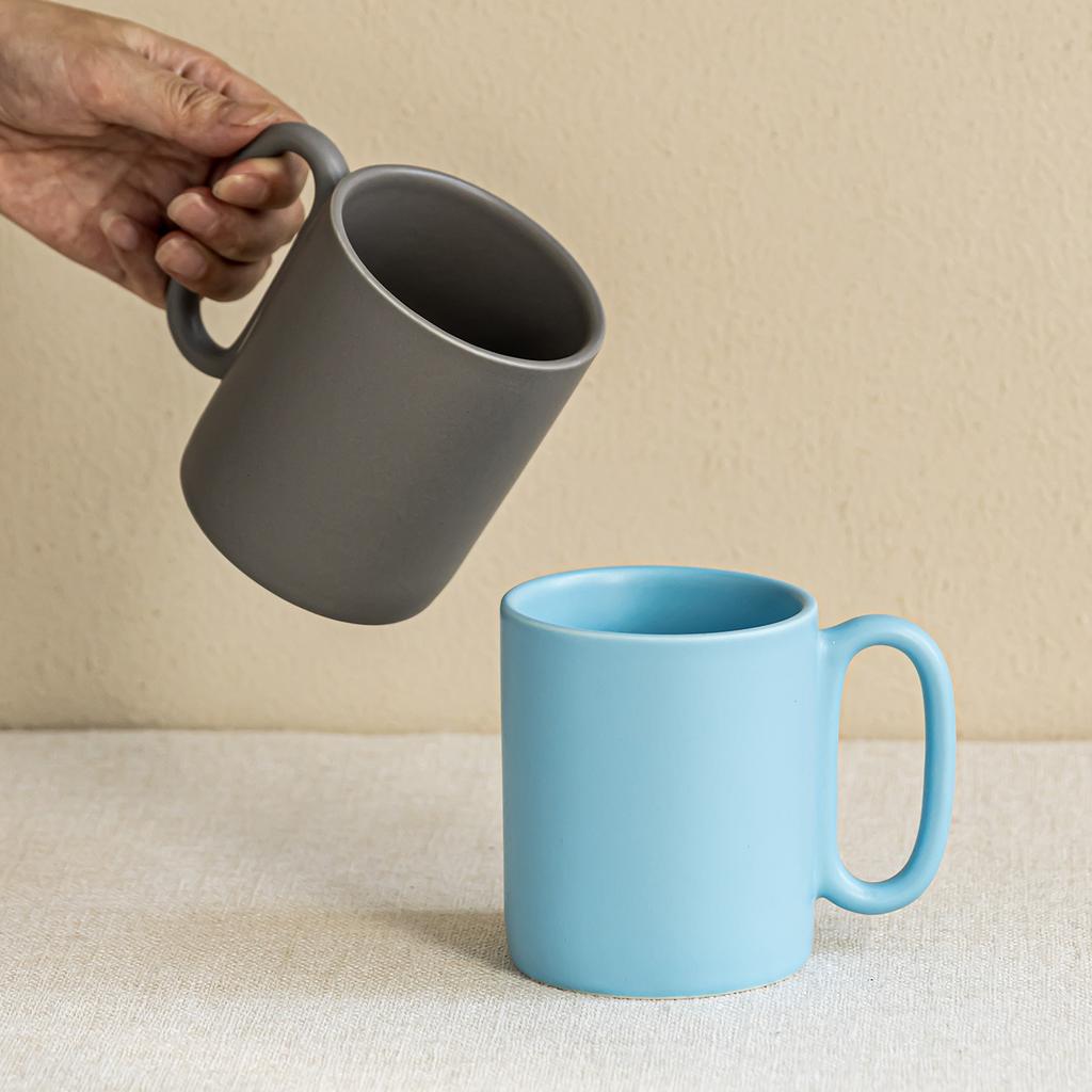 Textured Solid Color Cup Ceramic Mug Household Breakfast Cup Couple Water Cup Milk Simple Coffee Cup