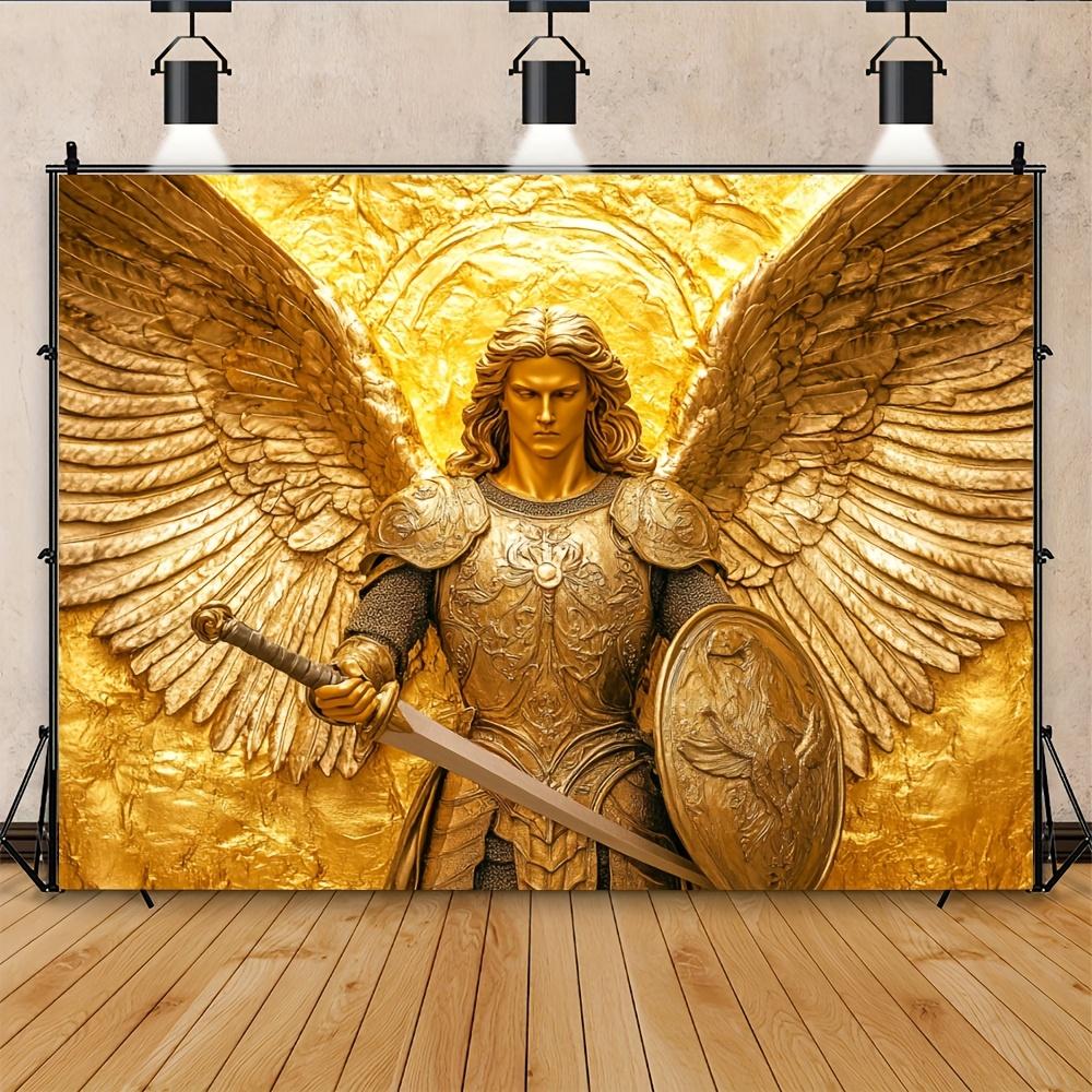 

Golden Guardian Angel Tapestry Perfect for Adding Majestic and Spiritual Style to Any Room Decor Ideal for Home Use 74x94cm(29x37in)