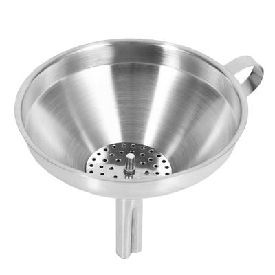 Stainless Steel Kitchen Funnel with Detachable Filter for Transporting Liquids& Fluid