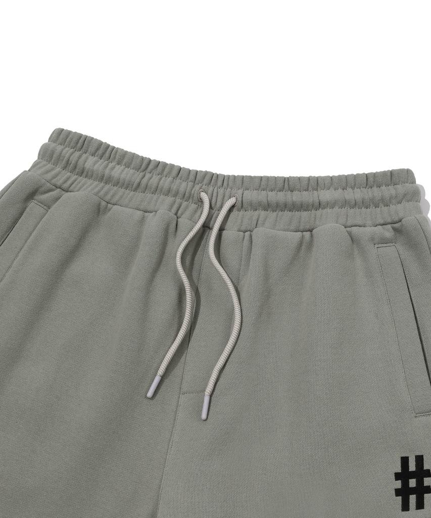 BEENTRILL Essential Hashtag Logo Brushed Sweatpants (Khaki)