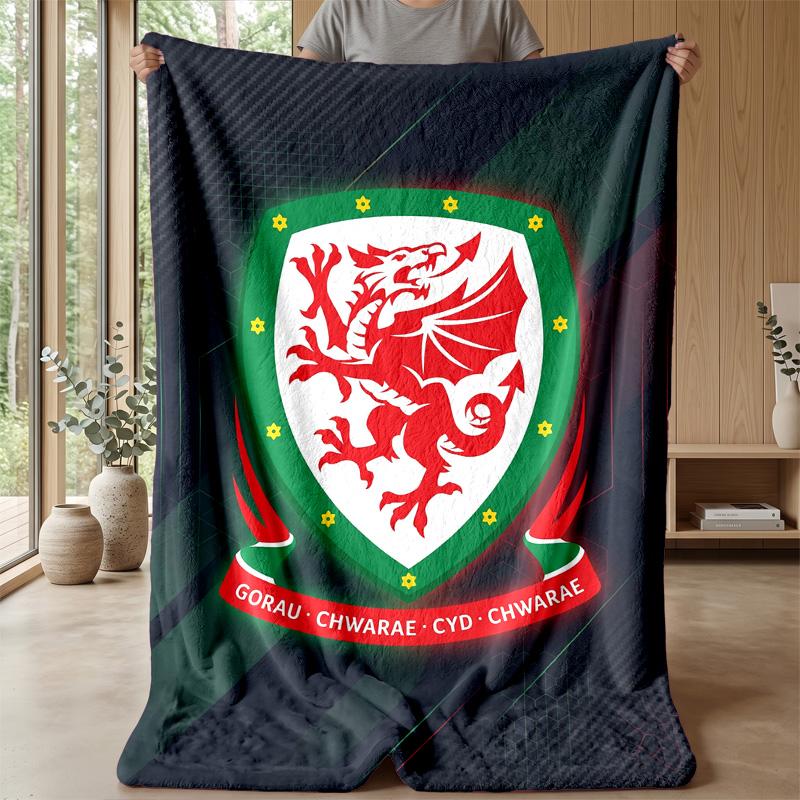 Coperta in Flanella Pile Rugby Galles Coperta Calda e Accogliente per Divano Letto Viaggio Uso in Tutte le Stagioni