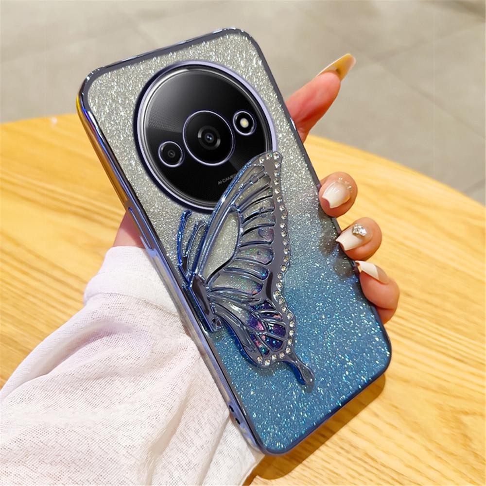 Gradient Butterfly Quicksand Phone Case For Xiaomi Redmi 9A 9C 10A 10 10C 12 13 4G 12C 13C 4G 13C 5G A3 A1 A2 Plus Soft Cover